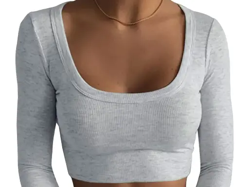 Ribbed Long Sleeve Crop Top