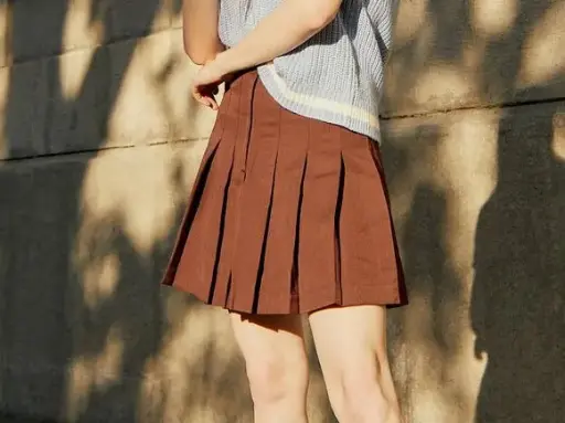 A-Line Pleated Mini Skirt