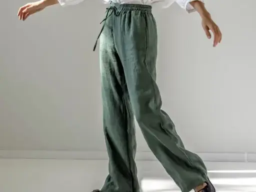 Wide-Leg Linen Pants