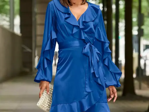 Ruffled Wrap Dress
